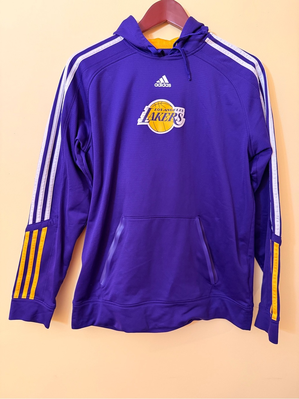 Adidas NBA Los Angeles Lakers Purple Climalite Pullover Hoodie Women Large